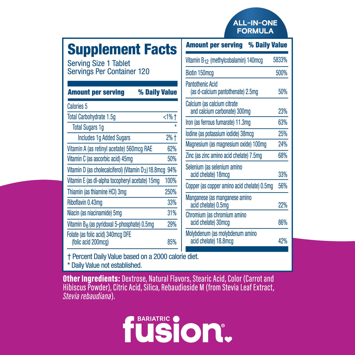 Bariatric Fusion Bariatric Multivitamin with Iron Complete Chewable | Mixed Berry | Post Bariatric Vitamins for Gastric Bypass - OmniHealth US