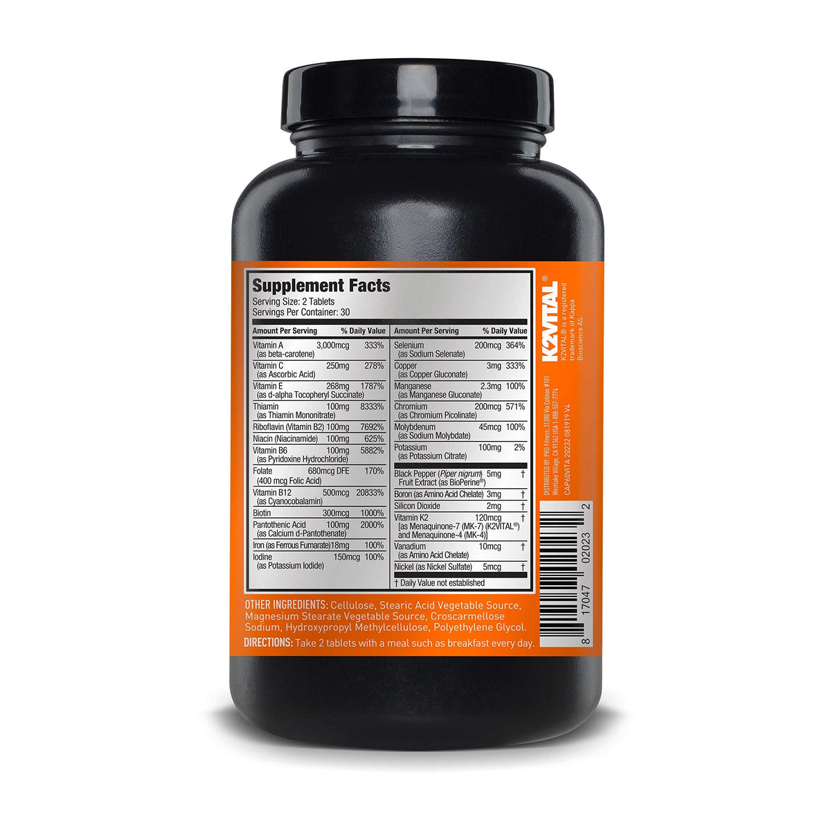 JYM Supplement Science Vita JYM Sports Multivitamin & Mineral Support, Vitamin A, C, B6, B12, E, K, Boron, Biotin, Potassium 60 Tablets - OmniHealth US