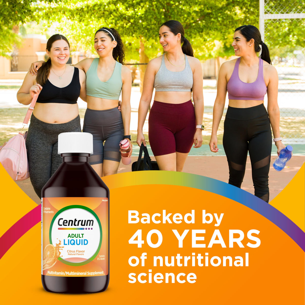 Centrum Liquid Multivitamin for Adults, Multivitamin/Multimineral Supplement with B Vitamins and Antioxidants, Citrus Flavor - 8 Fl Oz - OmniHealth US