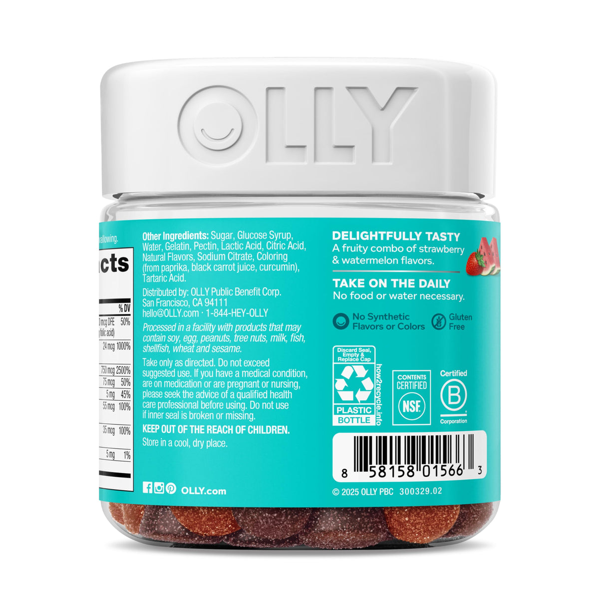 Olly Teen Girl Multi Gummy, Healthy Skin and Immune Support, 15 Essential Vitamins, Biotin, Zinc, Calcium, Chewable Multivitamin - OmniHealth US