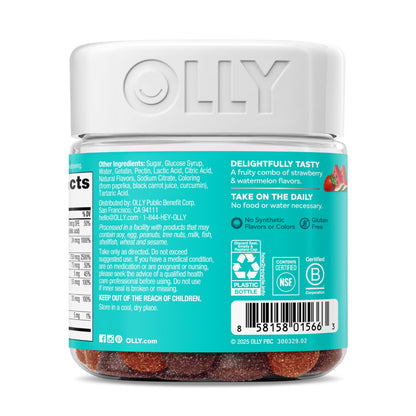 Olly Teen Girl Multi Gummy, Healthy Skin and Immune Support, 15 Essential Vitamins, Biotin, Zinc, Calcium, Chewable Multivitamin - OmniHealth US