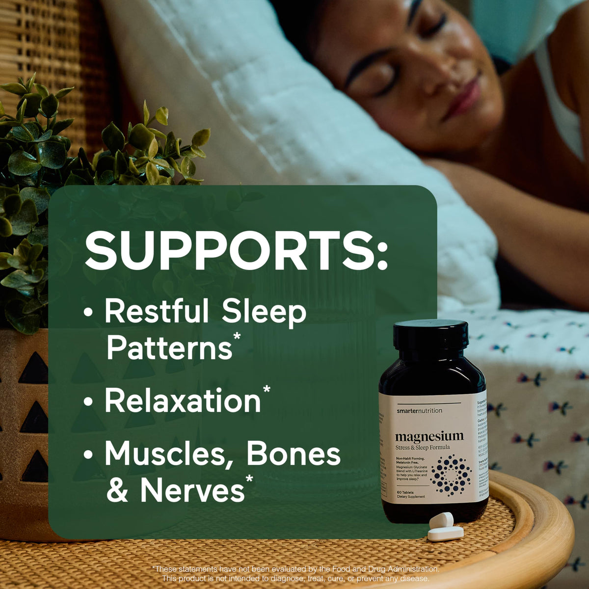 Smarter Nutrition Magnesium Complex - Chelated Magnesium Glycinate with Citrate, Malate and L-Theanine for Sleep, Muscle Relaxation and Stress Support - OmniHealth US