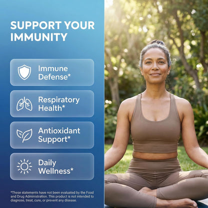Clean Nutraceuticals Immune Defense Support Supplement 8 in 1 with Zinc 50mg Quercetin, VIT C 1000mg, Vitamin D3 5000 IU, Elderberry, Ginger - OmniHealth US