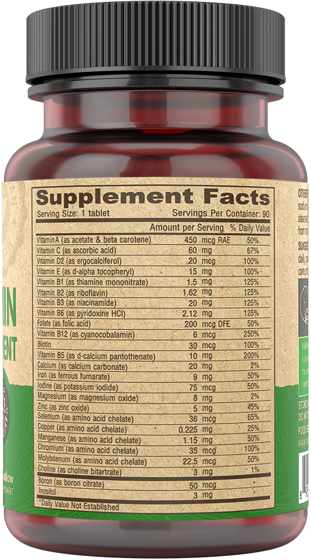 DEVA Vegan Multivitamin for Women & Men with Iron, Vitamin C, E, B Complex Vitamins, Zinc, 90 Tiny Tablets - OmniHealth US