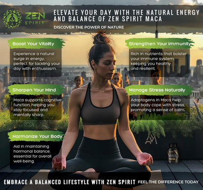 Zen Spirit Maca Root Powder Organic - Peruvian Root Premium Grade Superfood (Raw) - USDA & Vegan Certified - 1 Bag (8oz) - OmniHealth US
