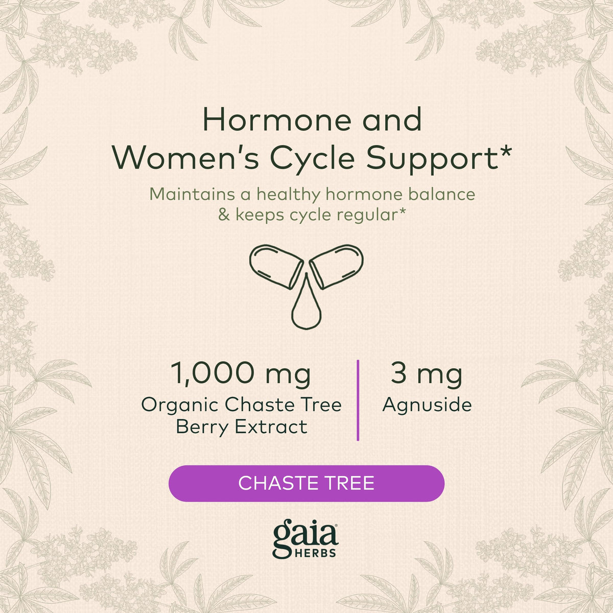 Gaia Herbs, Vitex Berry Vegan Liquid Phyto Capsules - PMS Support Supplement, Chaste Tree berry Gaia HerbsBuy Supplements Australia