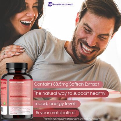 Saffron Supplements - 100% Pure Saffron Extract Capsules - Boost Energy & Mood, Support Eye & Heart Health - OmniHealth US