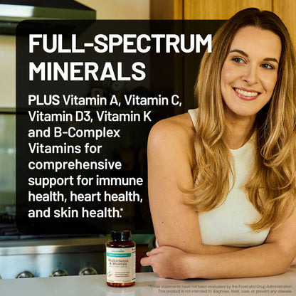 NatureWise Multivitamin for Women + Stress Support with Organic Whole Foods & Natural Minerals - B-Complex + Vitamin C + D3 K2 for Immunity, Hair, Skin & Nails - OmniHealth US