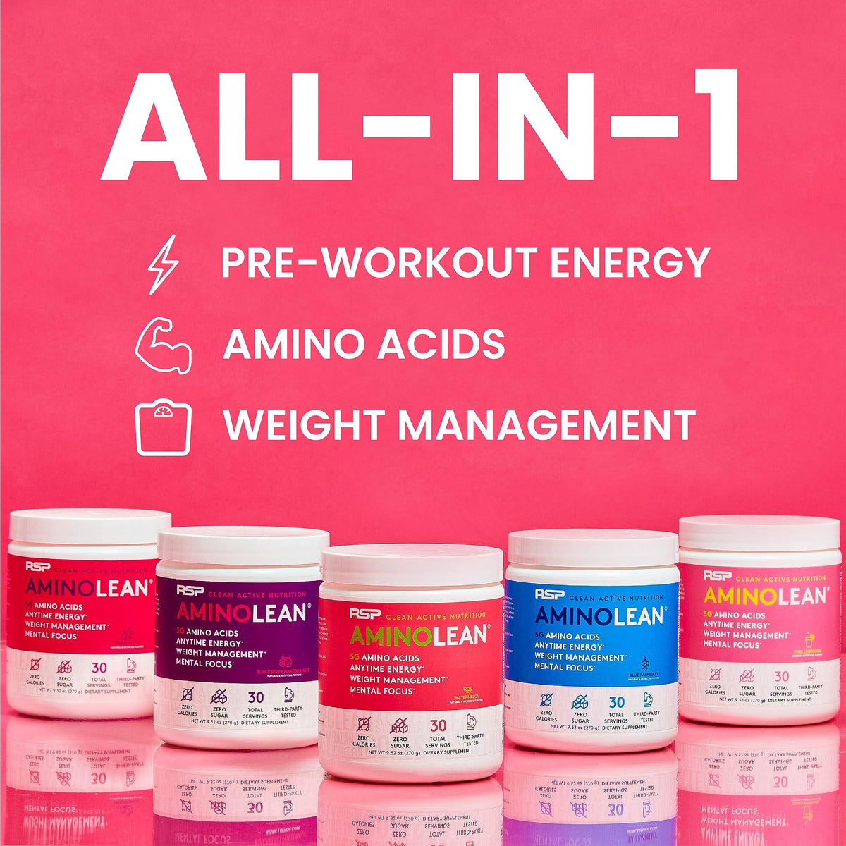 RSP NUTRITION AminoLean Pre Workout Powder, Amino Energy & Weight Management with Vegan BCAA Amino Acids, Natural Caffeine, Preworkout Boost for Men & Women, 30 Serv, Pink Lemonade… - OmniHealth US