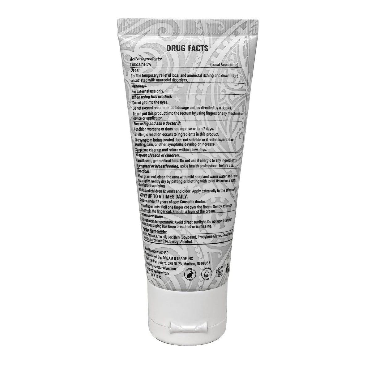 Acolye Numbing Cream Maximum Strength : 5% Lidocaine Topical Anesthetic - Extra Strength 5X Numbing with Menthol Arnica and Emu Oi (2 Fl Oz, Mint Flavor) - Maple Wellness Supplements