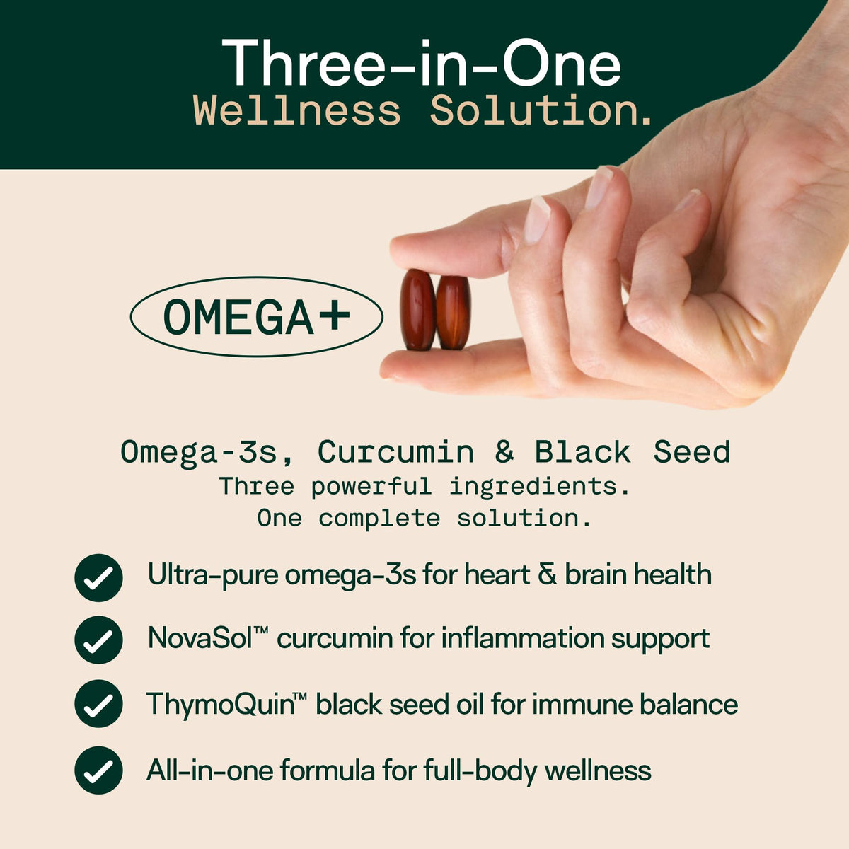 Adapt Naturals Omega 3 Fish Oil Supplement with Bioavailable Curcumin & Black Seed, 1500mg Fish Oil EPA DHA Omega 3 Fatty Acids to Support Joints, Muscles & Heart | Unflavored - 30 Days Supply - Maple Wellness Supplements