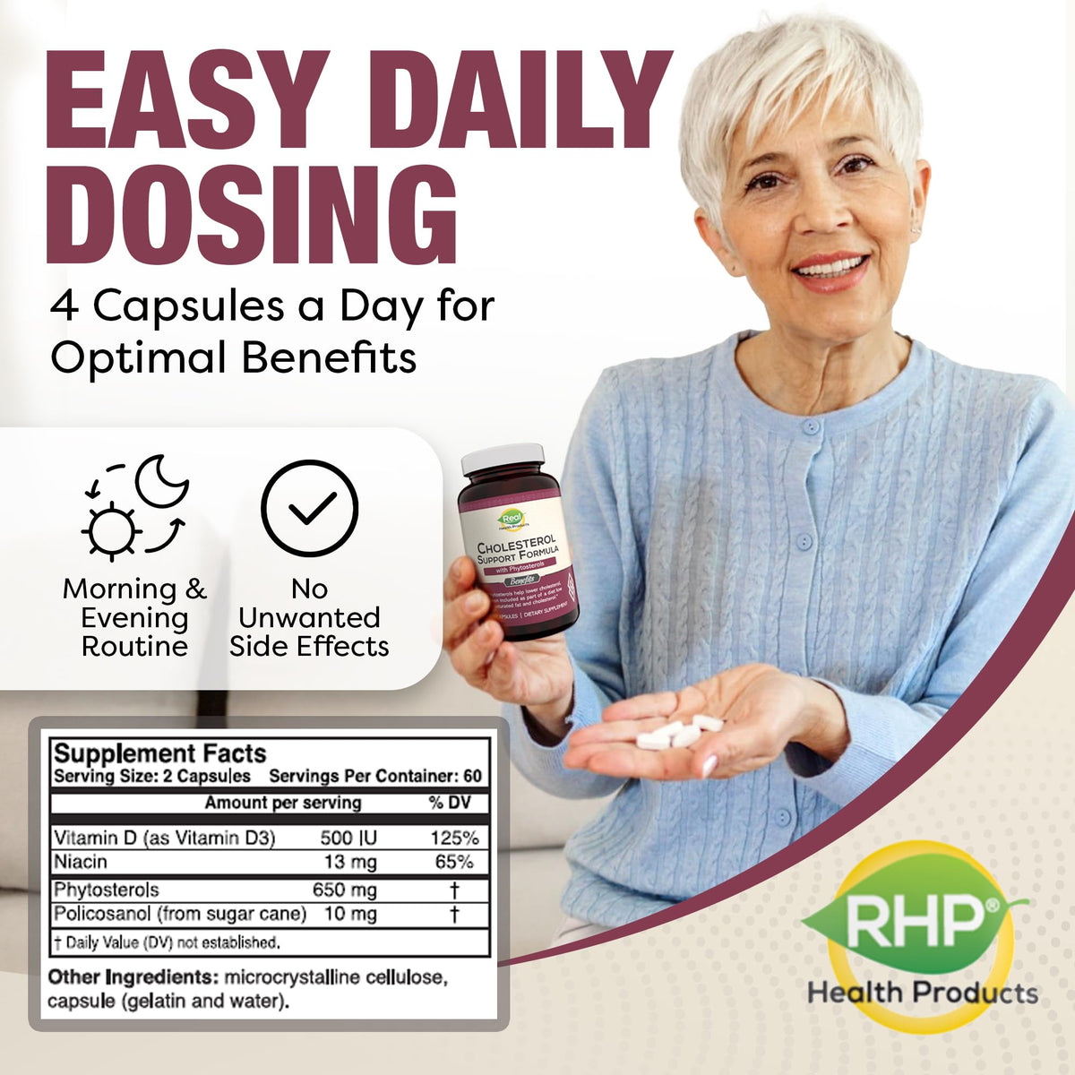 Advanced Cholesterol Health Complex with Plant Sterols. Cholesterol & Lipid Support Supplement for Healthy Heart & Cholesterol Levels for Men & Women. 120 Capsules - Maple Wellness Supplements