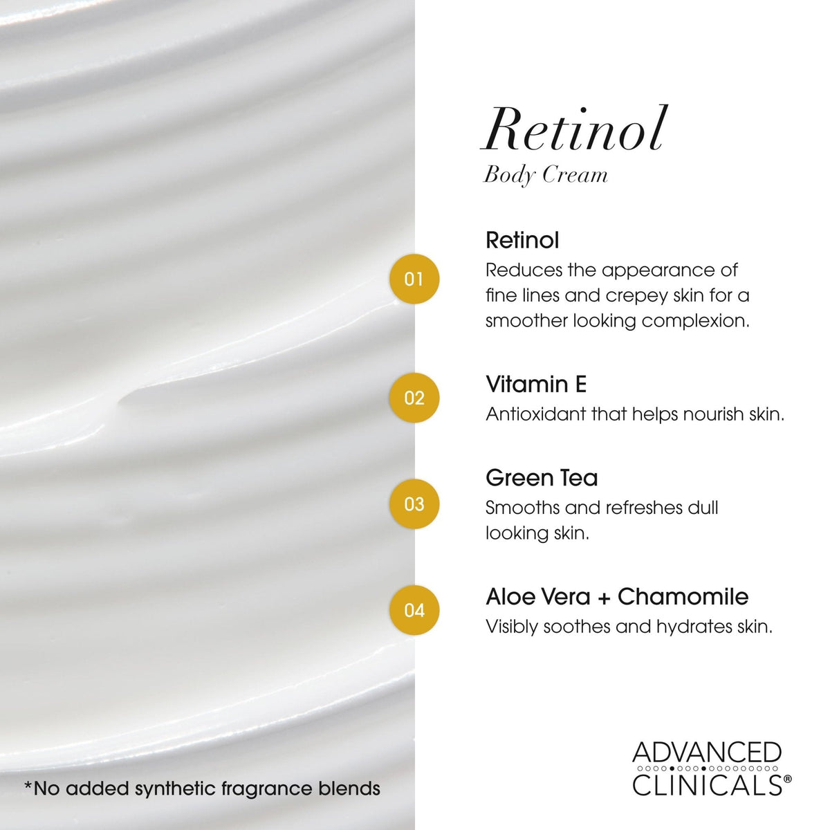 Advanced Clinicals Retinol Body Lotion & Face Moisturizer | Visible Anti Aging Skin Care Retinol Body Cream For Women & Men Targets Look Of Fine Lines - Maple Wellness Supplements