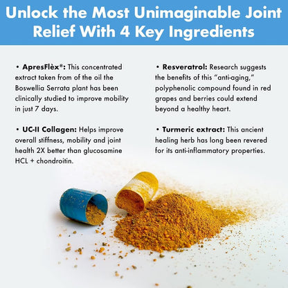 Advanced Joint Support Dietary Supplement with Turmeric, UC•II Collagen, Resveratrol - Maple Wellness Supplements