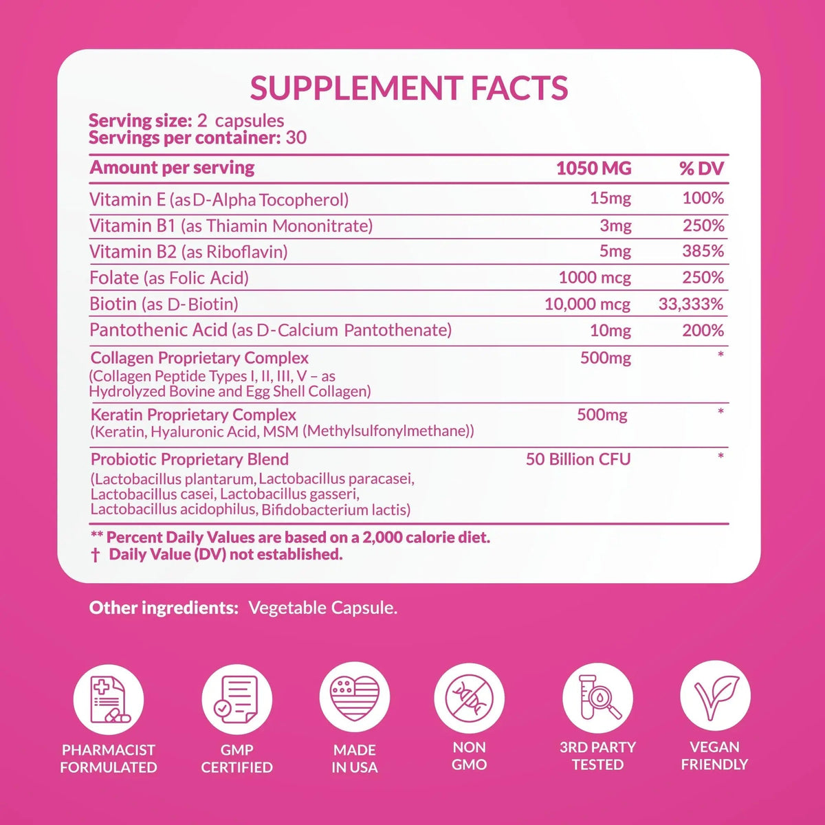 ADVANCED Women's Probiotics for Gut Health - Hair, Skin, & Nails Vitamins Support - 50 Billion CFU w/ Collagen, Biotin & Keratin - Probiotic Supplement for Digestive Health & Bloating Relief, USA-Made - Maple Wellness Supplements