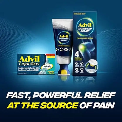 Advil Liqui-Gels Minis Pain Reliever and Fever Reducer, Pain Medicine for Adults with Ibuprofen 200mg for Pain Relief - 80 Liquid Filled Capsules - Maple Wellness Supplements