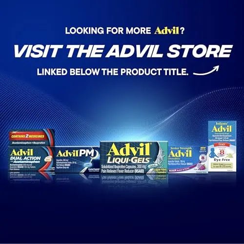 Advil PM Pain Reliever and Nighttime Sleep Aid, Pain Medicine with Ibuprofen for Pain Relief and Diphenhydramine Citrate for a Sleep Aid - 50x2 Coated Caplets - Maple Wellness Supplements