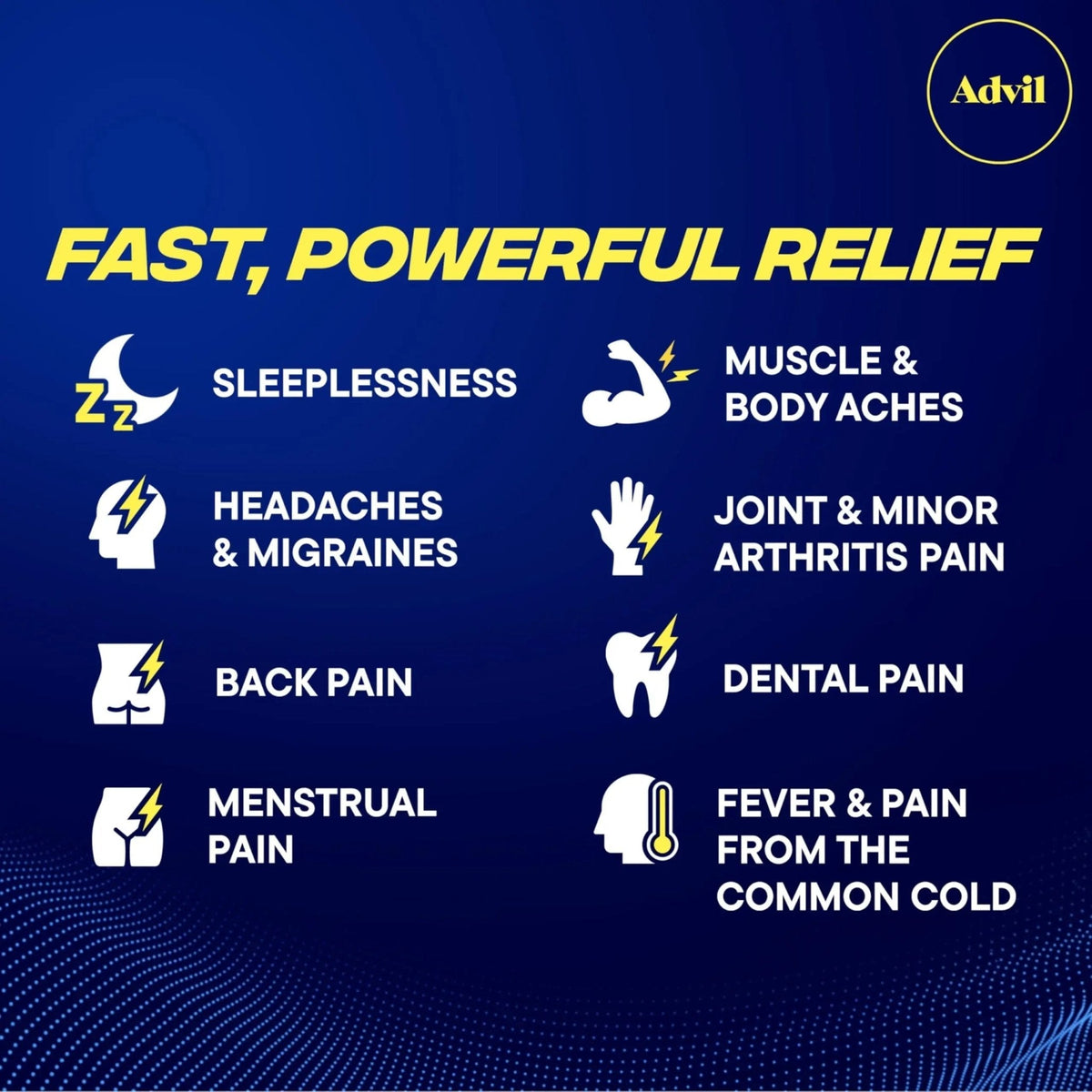 Advil PM Pain Reliever and Nighttime Sleep Aid, Pain Medicine with Ibuprofen for Pain Relief and Diphenhydramine Citrate for a Sleep Aid - 50x2 Coated Caplets - Maple Wellness Supplements