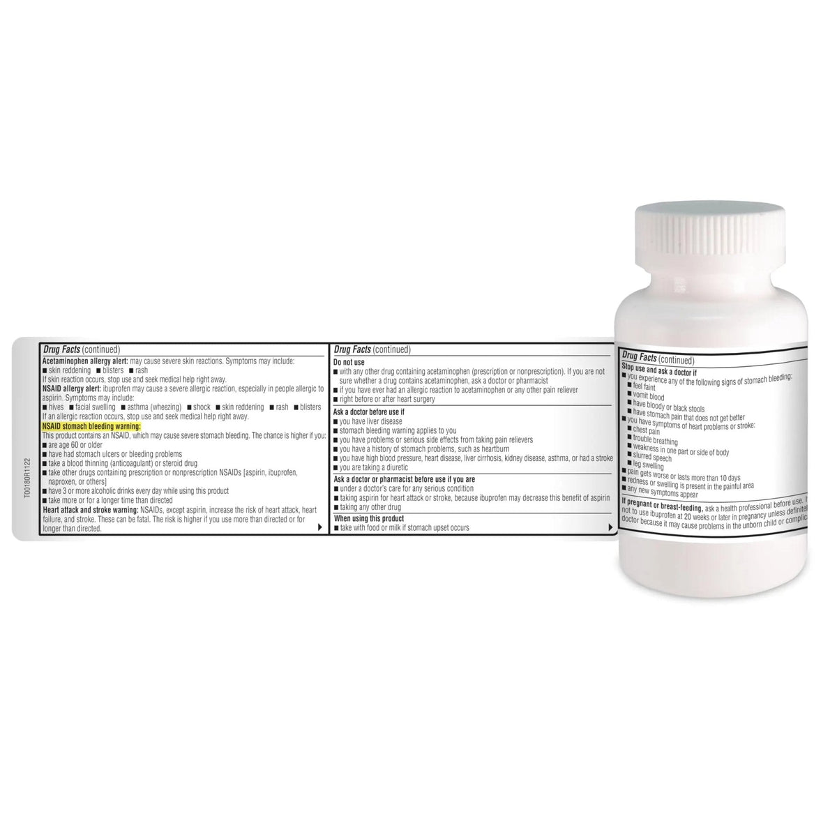 A+Health Dual Action Acetaminophen 250 mg and Ibuprofen (NSAID) 125mg Pain Reliever Caplets, 216 Count, 2 Medicines in 1 Caplet, Up to 8 Hours of Pain Relief - Maple Wellness Supplements