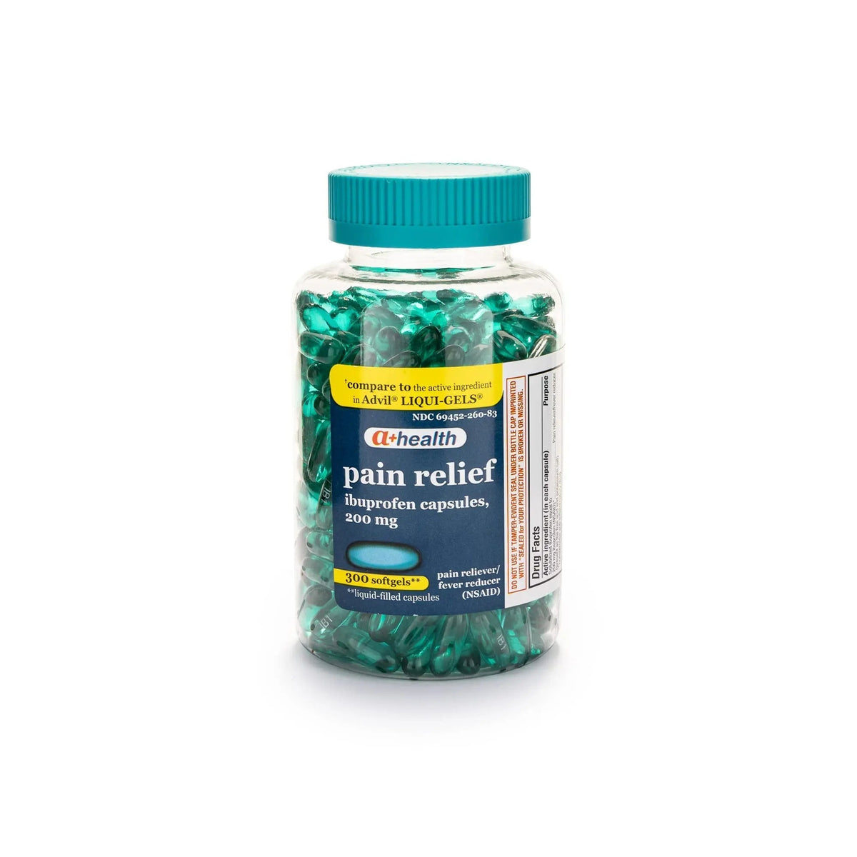 A+Health Ibuprofen 200 Mg Softgels, Pain Reliever/Fever Reducer (NSAID), 300 Count - Maple Wellness Supplements
