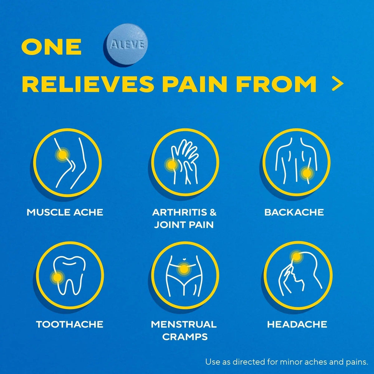 Aleve Back & Muscle Pain Relief Naproxen Sodium Tablets, Pain Reliever & Fever Reducer, Medicine for Body , 250 Count - Maple Wellness Supplements