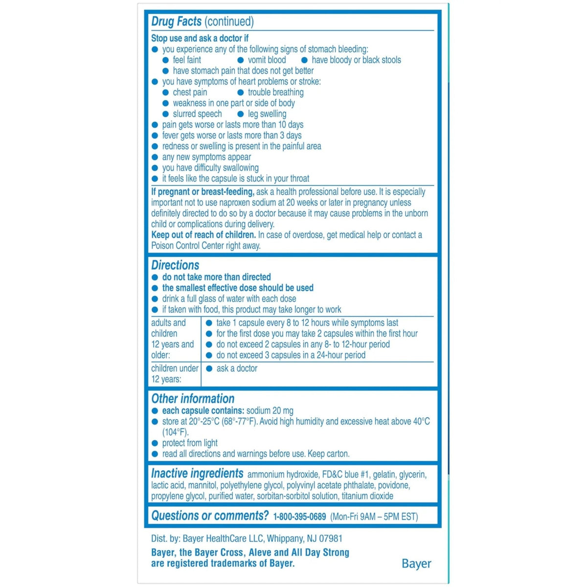Aleve Liquid Capsules, Naproxen Sodium Capsules 220 mg (NSAID), Pain Reliever/Fever Reducer, Fast Pain Relief, 120 Count - Maple Wellness Supplements