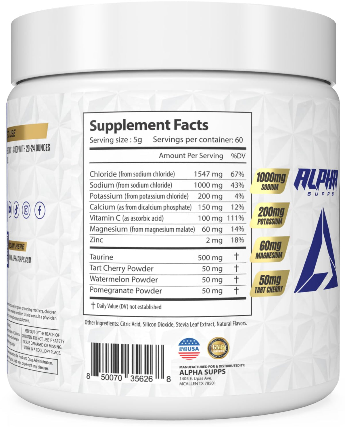 Alpha Lytes - Electrolyte Powder Daily Hydration Drink Mix - Sugar-Free, Zero Calorie Instant Formula with Trace Minerals and Antioxidants - Maple Wellness Supplements
