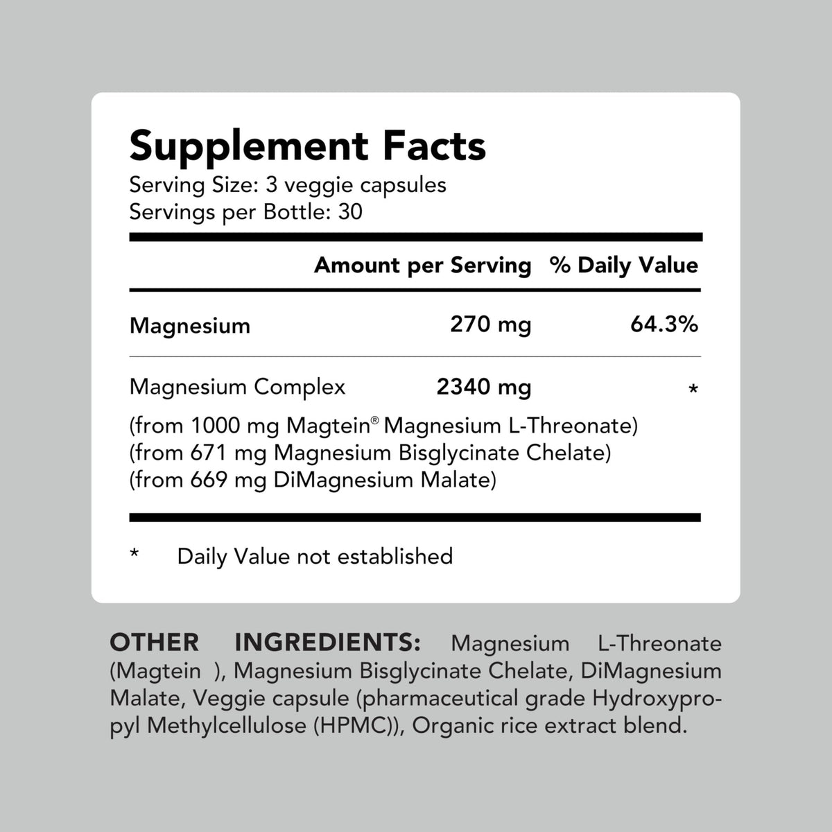 AMANDEAN Magtein Magnesium Complex. L-Threonate, Glycinate, Malate Triple Blend Chelated Magnesium Supplement. 90 Veggie Capsules. High Absorption Branded Ingredients. Brain Health, Sleep, Calm*. - Maple Wellness Supplements