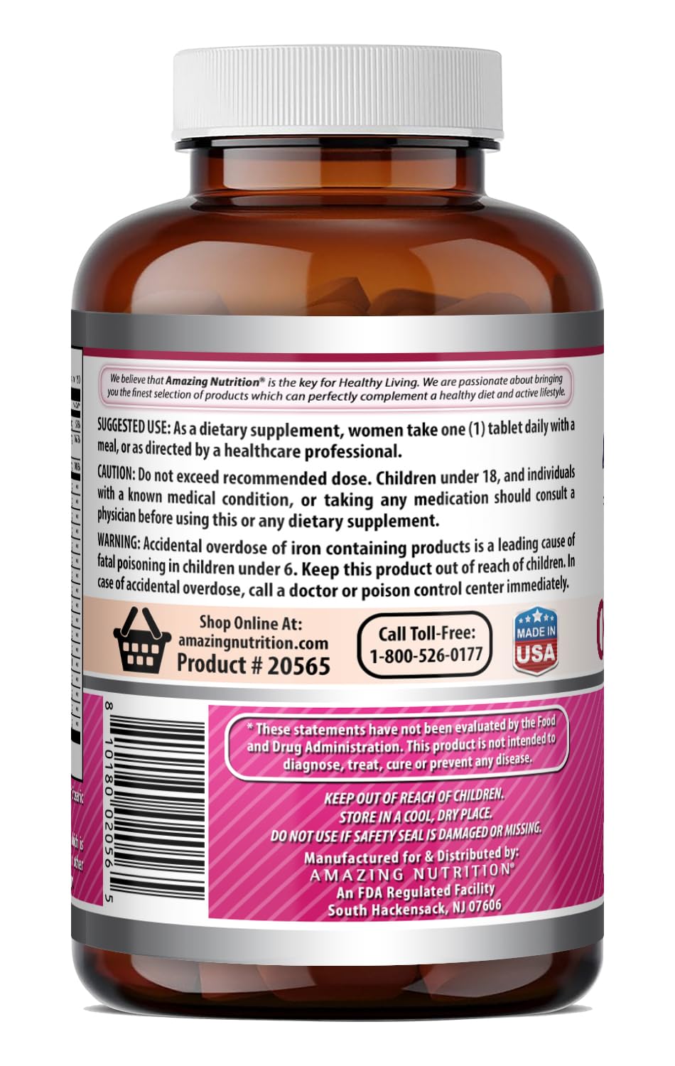 Amazing Formulas Women's One Multivitamin | Food Based | 150 Tablets, 5 Month Supply | Complete Blend of 40 Vitamins, Minerals & Probiotics Supplements | Non-GMO | Gluten-Free | Made in USA - Maple Wellness Supplements