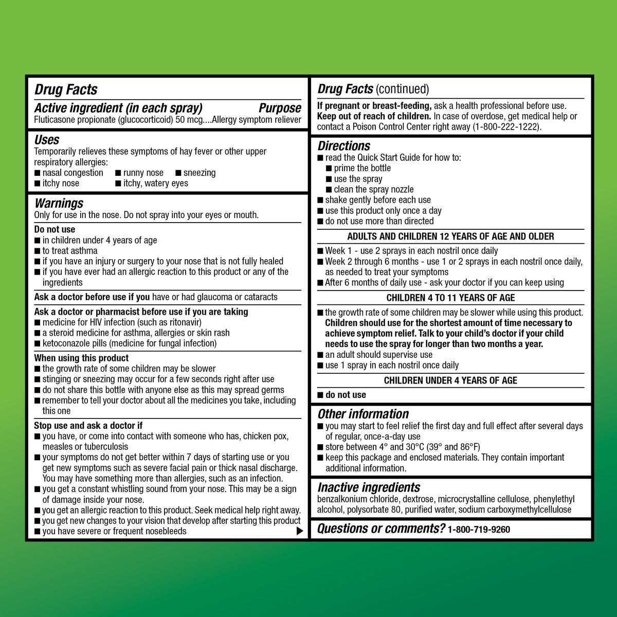 Amazon Basic Care 24-Hour Allergy Relief Nasal Spray, Fluticasone Propionate (Glucocorticoid), 50 mcg, Full Prescription Strength, Non-Drowsy, 0.62 Fl Oz - Maple Wellness Supplements