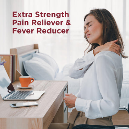 Amazon Basic Care Extra Strength Pain Relief, Acetaminophen Caplets, 500 mg, Pain Reliever/Fever Reducer, 100 Count - Maple Wellness Supplements