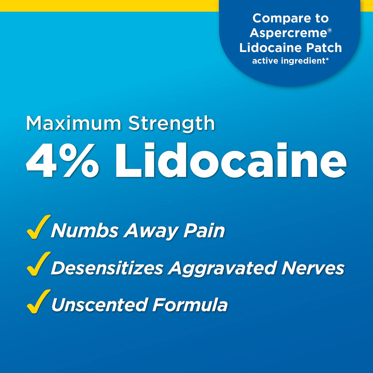 Amazon Basic Care Maximum Strength OTC Pain Relief , 4% Lidocaine Patch, 3.9” x 5.5”, 15-Count Box (Previously HealthWise) - Maple Wellness Supplements
