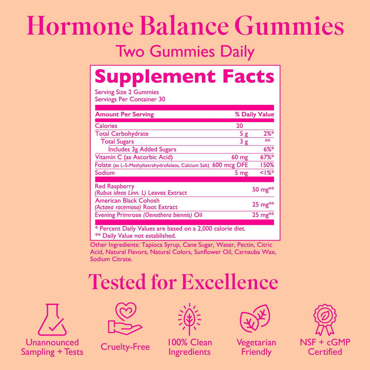 Amy Suzanne Hormone Balance Gummies for Women - Hormone Harmony for Mood, Energy, Bloating - Hormonal PMS, Perimenopause & Menopause Support - Red Raspberry Leaf & Black Cohosh - 60 Gummy Supplements - Maple Wellness Supplements