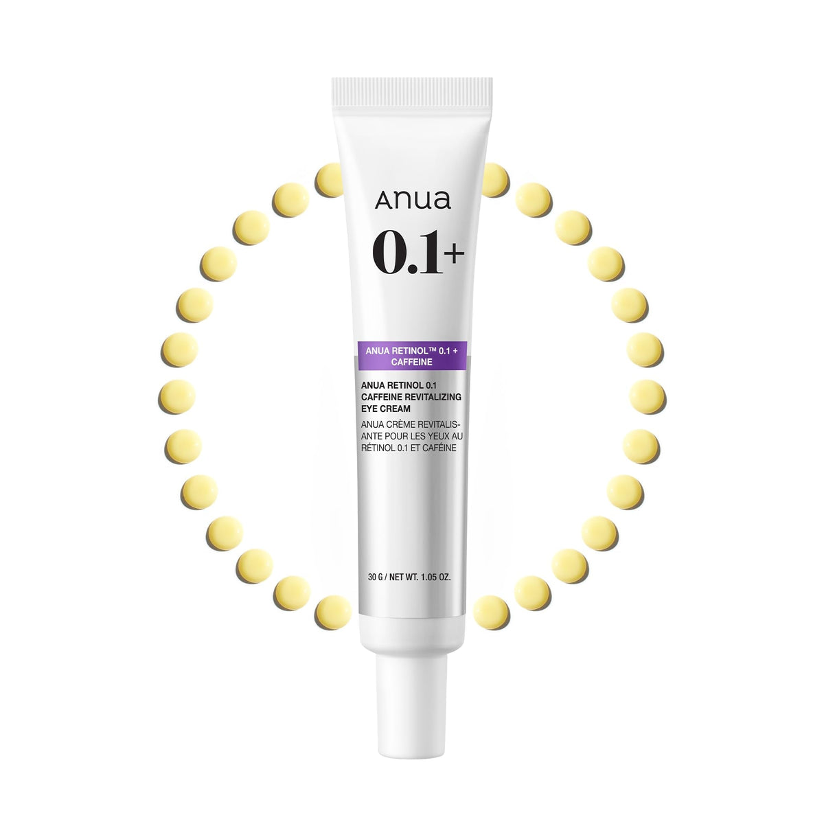 Anua Retinol 0.1 Caffeine Revitalizing Eye Cream, Lightweight Formula for Dark Circles & Puffiness - Maple Wellness Supplements