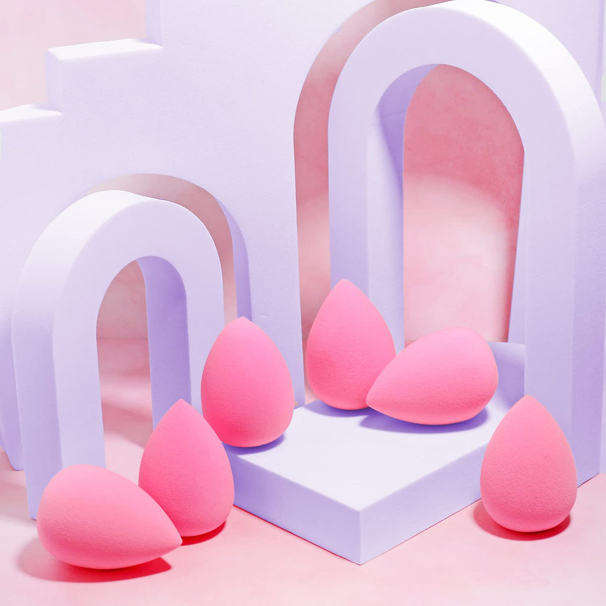AOA Studio Collection makeup Sponge Set Latex Free and High-definition Set of 6 makeup Wonder blender For Powder Cream and Liquid, Super Soft Wonder Beauty Cosmetic - Maple Wellness Supplements