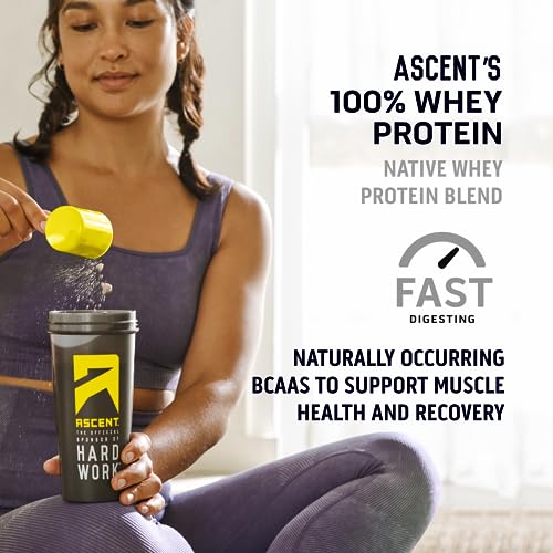 Ascent 100% Whey Protein Powder - Post Workout Whey Protein Isolate, Zero Artificial - Maple Wellness Supplements