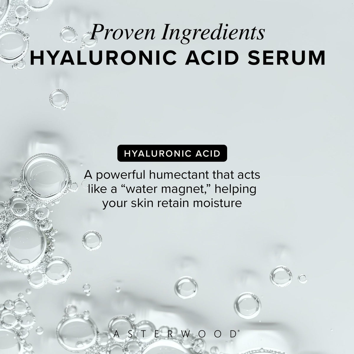 Asterwood Hyaluronic Acid Serum for Face - Plumping, Anti-Aging, Hydrating - Fragrance-Free - 1 Fl Oz - Maple Wellness Supplements