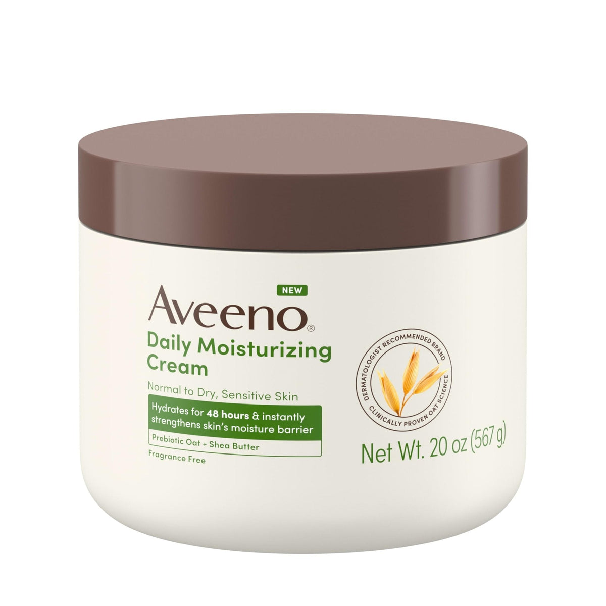 Aveeno Daily Moisturizing Cream with Prebiotic Oat & Shea Butter for Body, Face & Hands Moisturizer Cream - Maple Wellness Supplements
