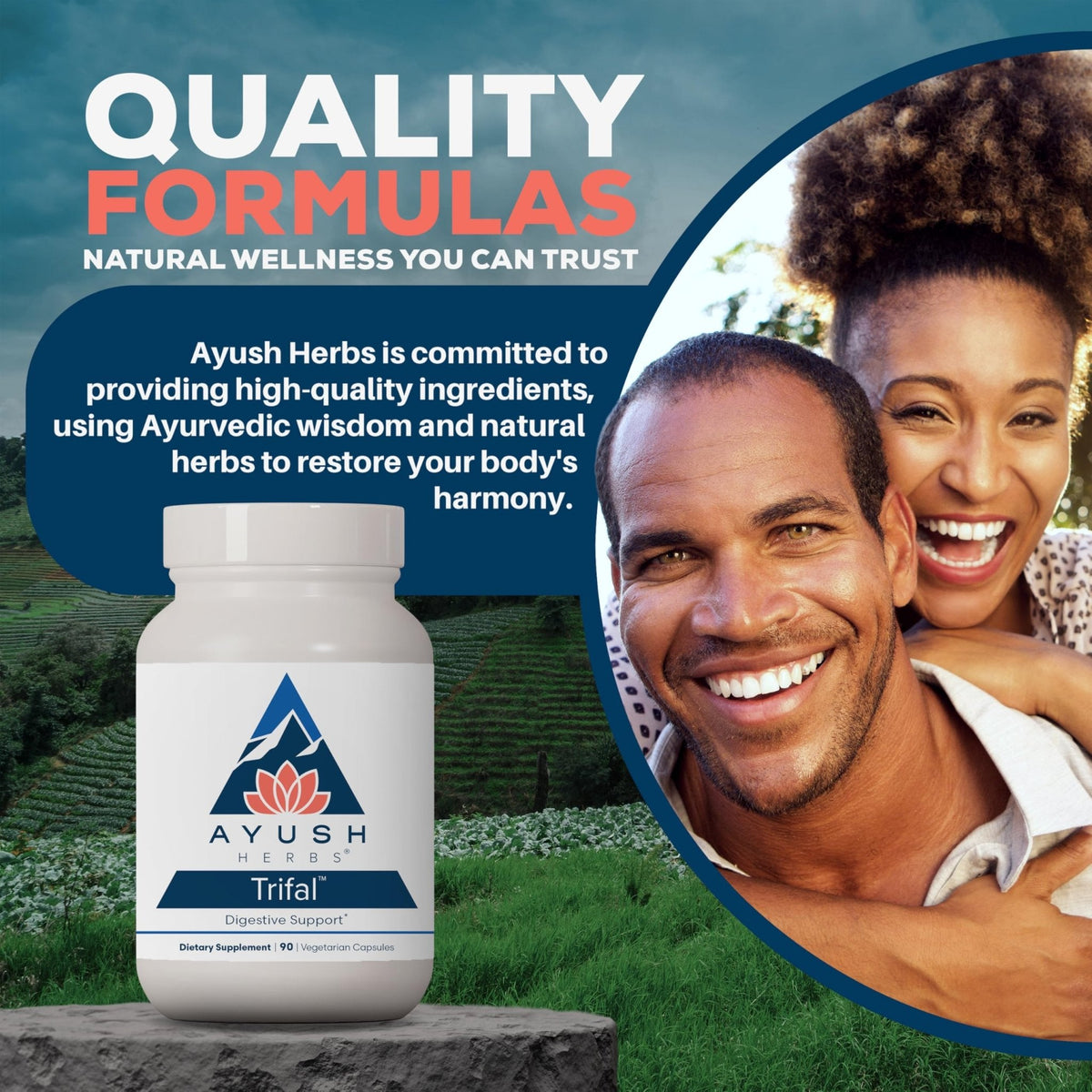 Ayush Herbs Trifal Digestive Support with Amla - Triphala Supplement for Women & Men, Promotes Balanced Digestion, Antioxidant Rich, Made with Organic Ingredients - 90 Vegetarian Capsules (1 Count) - Maple Wellness Supplements