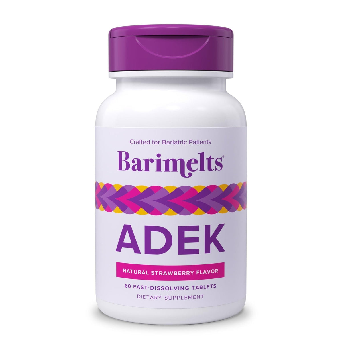 Barimelts ADEK - 60 Fast-Dissolving Tablets (2-Month Supply) - Sugar-Free Bariatric Vitamins for Women Including Vitamin A, Vitamin D, Vitamin E & Vitamin K, Natural Strawberry Flavor - Maple Wellness Supplements