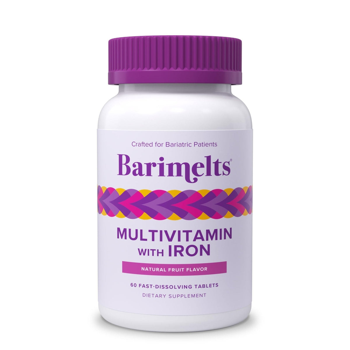 BariMelts Bariatric Multivitamin with Iron, 60 Fast-Dissolving Tablets (1-Month Supply), Sugar-Free Bariatric Vitamins for Women, Natural Fruit Flavor - Maple Wellness Supplements