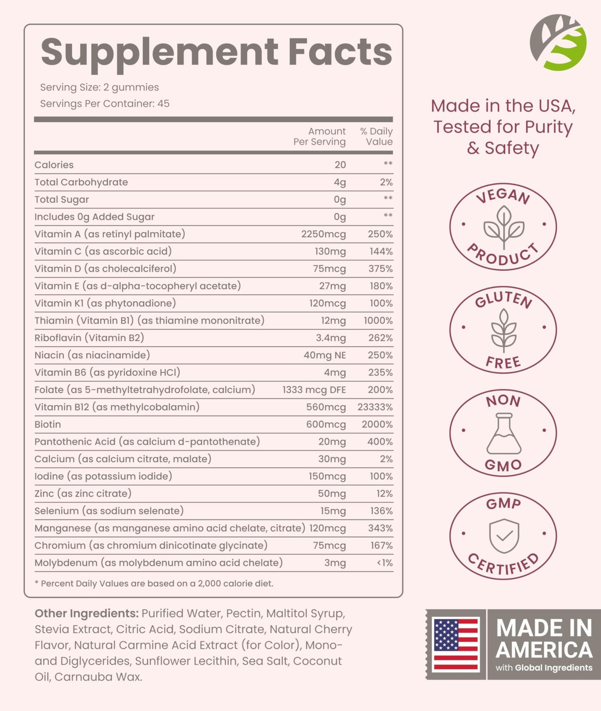 BariSlim Advanced Bariatric Multivitamin Gummies - Specially Formulated Bariatric Vitamins for Patients After Weight Loss Surgery - Supports Energy & Immune Health | Cherry (90 Vegan Gummies) - Maple Wellness Supplements
