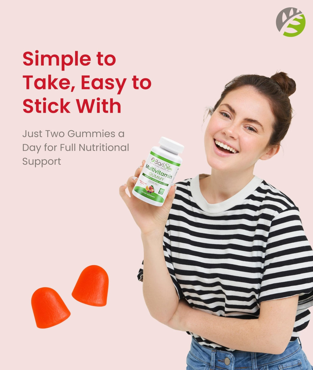 BariSlim Bariatric Chewable Multivitamin Gummies - Specially Formulated Gummy Vitamin for Patients After Weight Loss Surgery - Easy to Digest & Great Tasting Fruit Flavors | 90 Fruit Chews - Maple Wellness Supplements