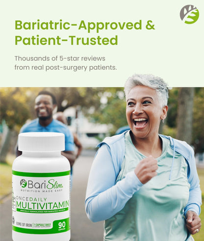 BariSlim Once Daily Bariatric Multivitamin Capsule - 60mg of Iron - Bariatric Vitamin & Supplement for Post WLS Surgery Including Gastric Bypass & Gastric Sleeve | 90 Day Supply - Maple Wellness Supplements
