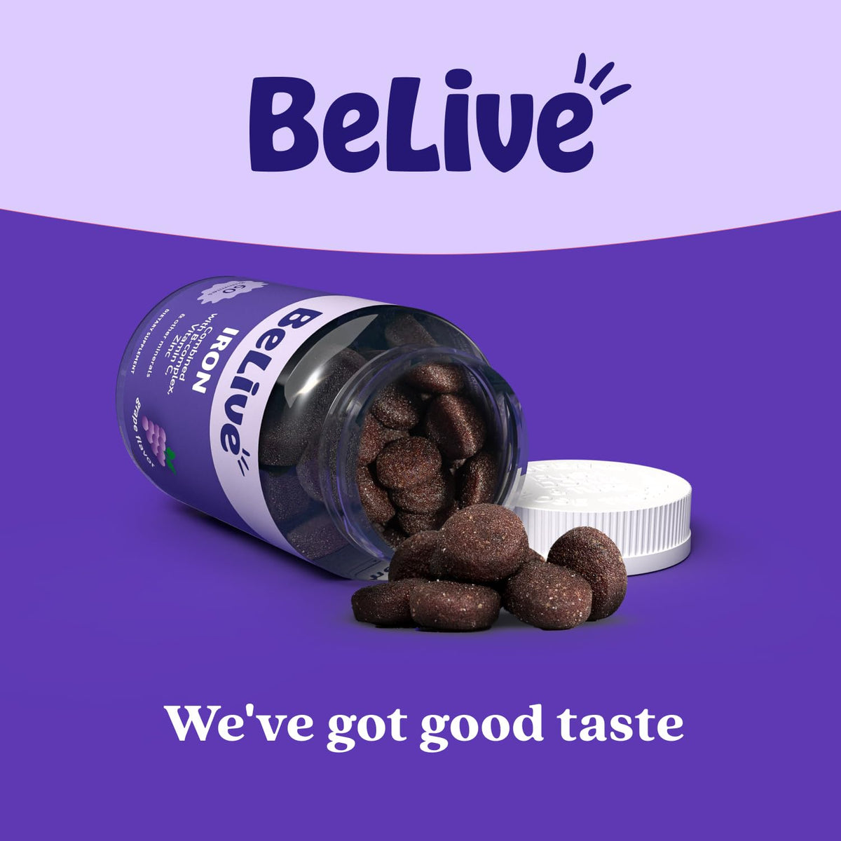 BeLive Iron Gummies - Multivitamin Supplement with Vitamin C, A, B & Zinc, Supports Blood Oxygen, Vegan Iron Supplements for Women, Men & Kids - Maple Wellness Supplements