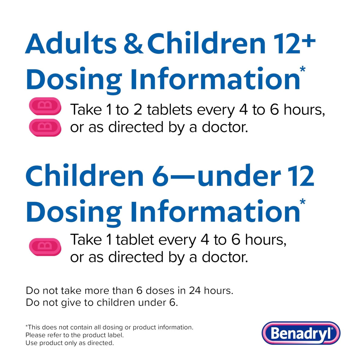 Benadryl Ultratabs Allergy Medicine, 25 mg Diphenhydramine HCl Antihistamine Tablets For Cold & Allergy Relief of Symptoms Like Sneezing, Runny Nose, Itchy Eyes & Throat, Hay Fever, 100 Count Tablets - Maple Wellness Supplements