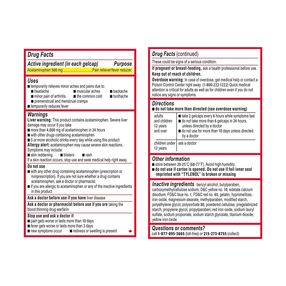 Benadryl Ultratabs Antihistamine Allergy Relief Tablets with 25 mg Diphenhydramine HCl, 100 ct and Tylenol Extra Strength Pain Reliever Rapid Release Gels with 500 mg Acetaminophen, 100 ct - Maple Wellness Supplements