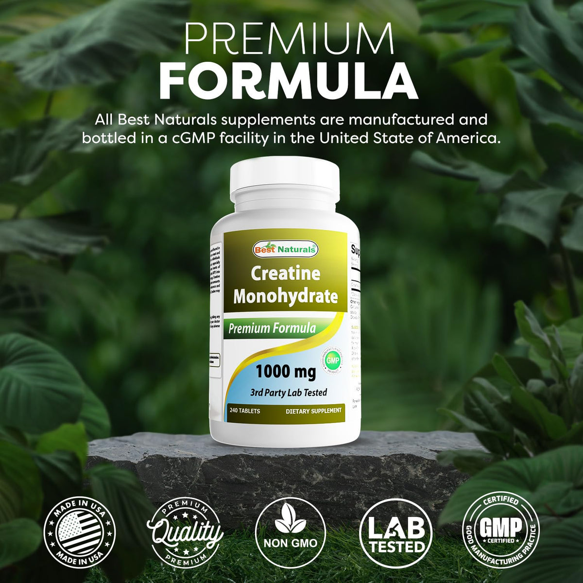 Best Naturals Creatine Monohydrate 1000 mg 240 Tablets - Maple Wellness Supplements