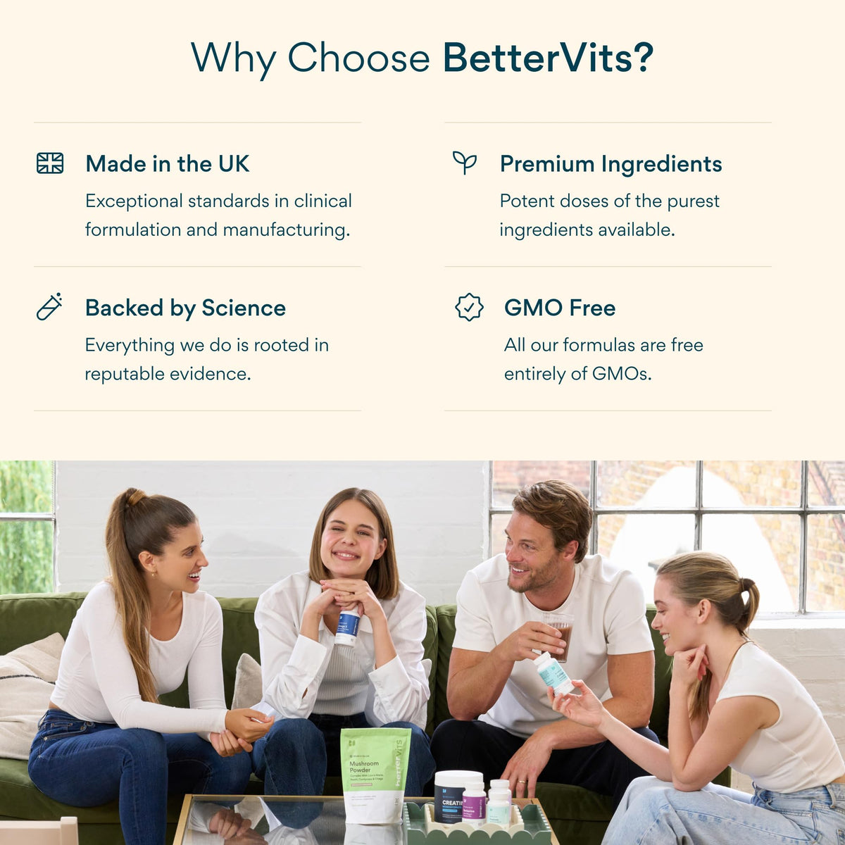 Bettervits Ashwagandha Complex with Passion Flower and Vitamin B – KSM-66® Organic Root Extract 800 mg – Supports Calm, Energy and Emotional Balance – 60 Capsules - Maple Wellness Supplements