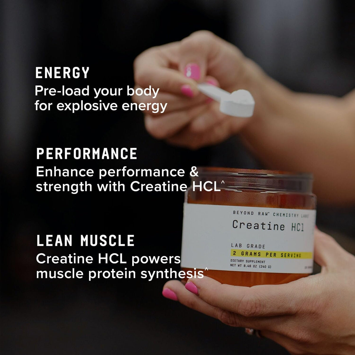 BEYOND RAW Creatine HCl Powder, Science Backed, Lab Grade, Creatine for Women & Men, Muscle Strength, Energy Production, Athletic Performance, Cognitive Support, - Maple Wellness Supplements